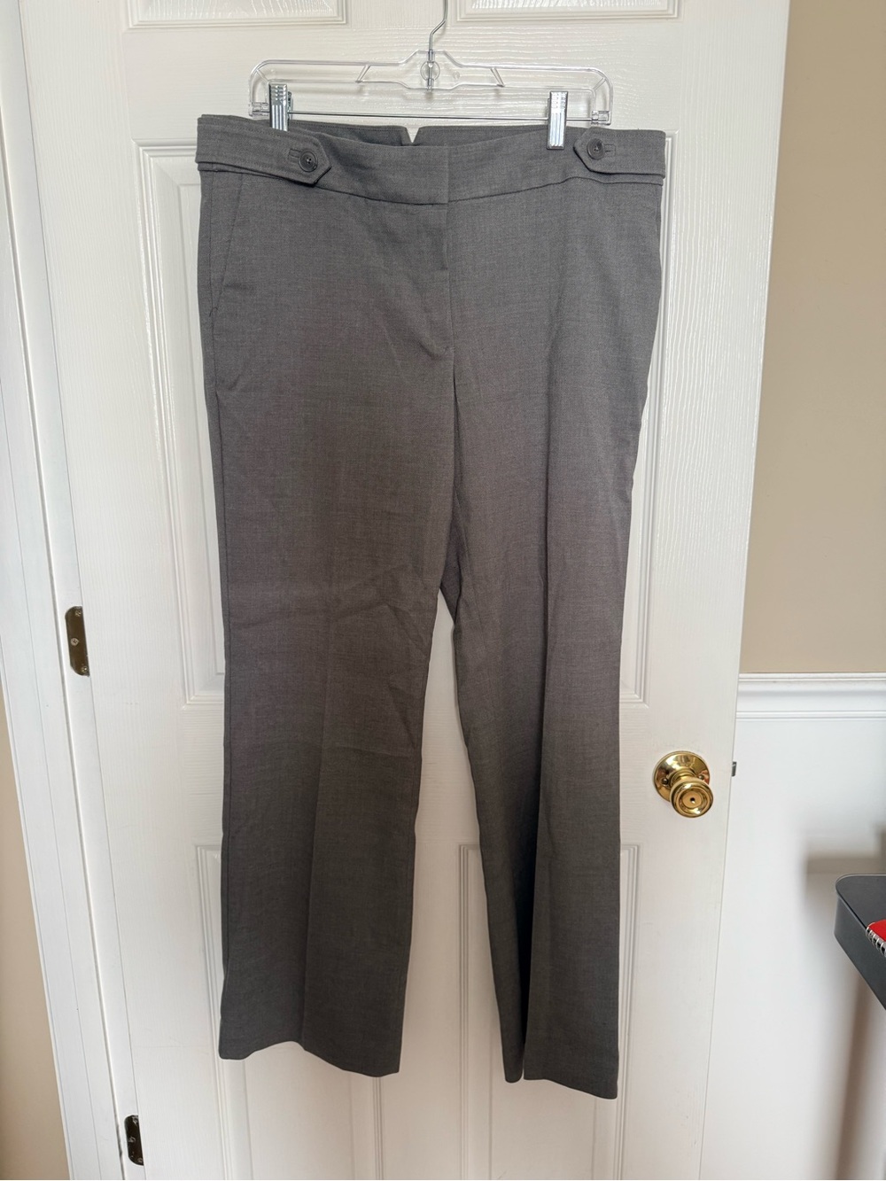 LOFT Gray Straight-Leg Dress Trousers